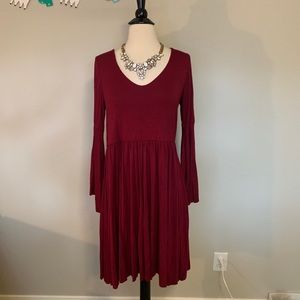 Burgundy Peasant Style Dress❤️